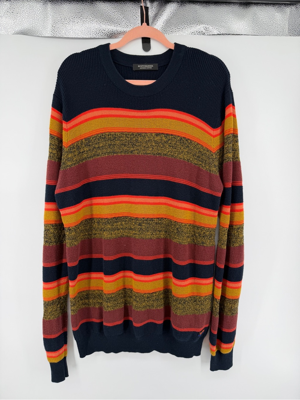 Scotch & Soda Grandpacore Gorpcore Multicolor Stripe Crewneck Sweater SzXL